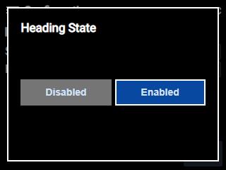Heading can be configured and enabled by navigating to Configuration > Heading then click on Edit for the State option and choose Enabled. 